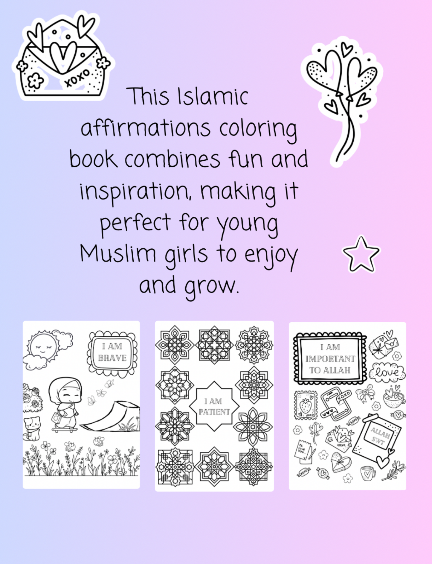 Islamic Affirmations Coloring Book