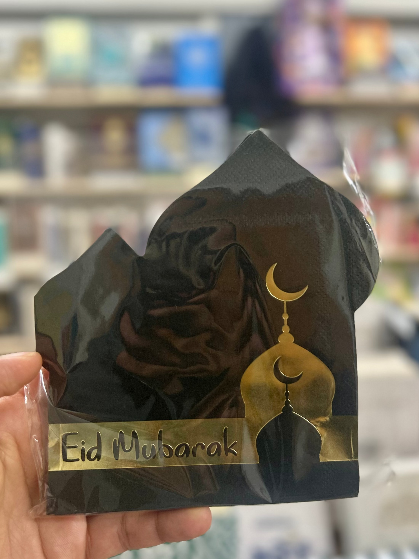 Eid Black & Gold Masjid Tableware Set – Plates, Cups & Napkins