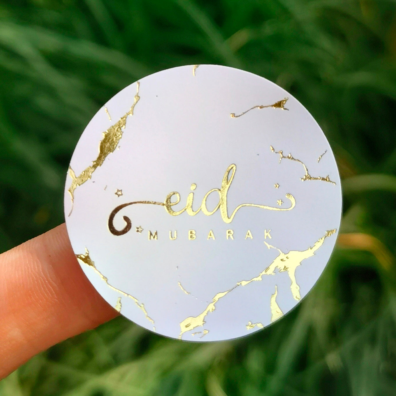 Eid Mubarak Stickers (White Marble)