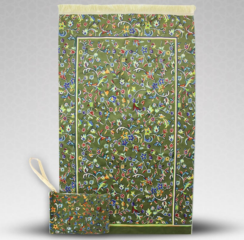 Travel Prayer Mat - Rawda Green