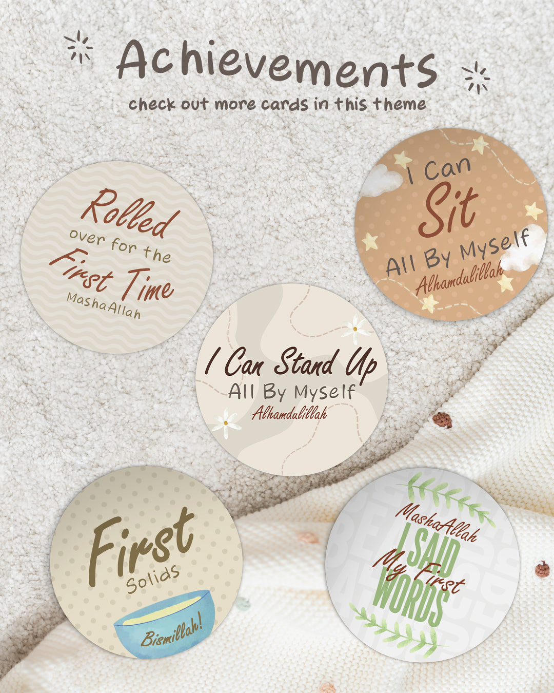Muslim Baby Milestone Cards
