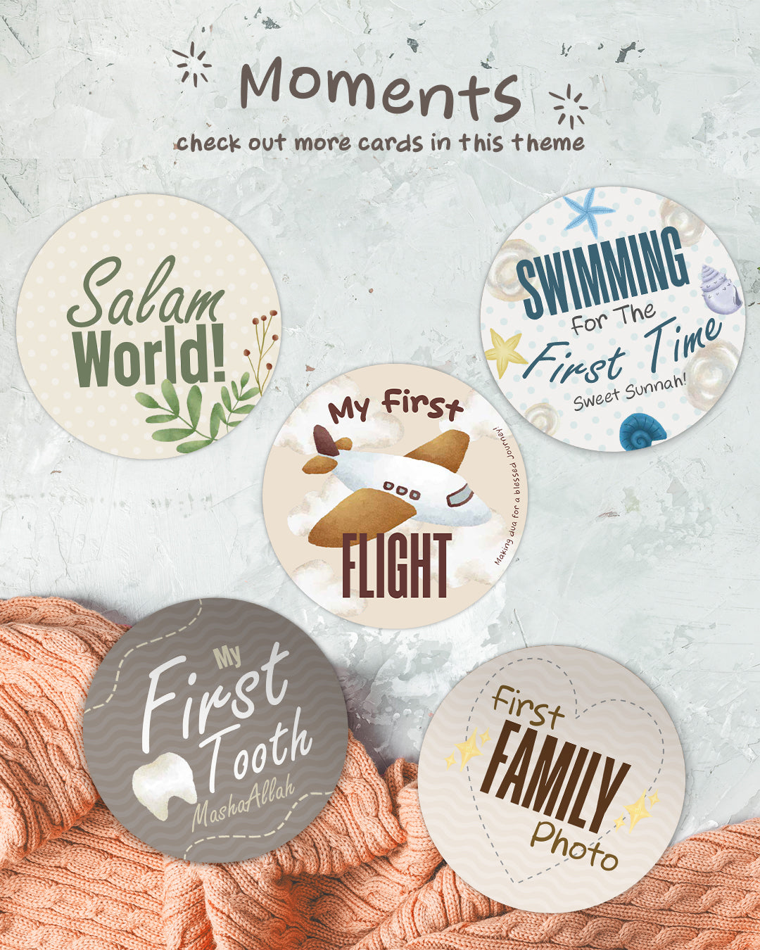 Muslim Baby Milestone Cards