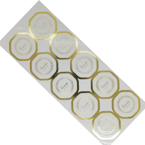 Ramadan Mubarak Stickers (White & Gold)