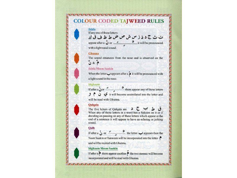 The Holy Quran with Colour Coded Tajweed (Medium)