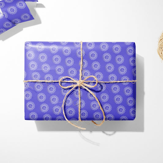 Eid Mubrark Gift Wrapping Paper (Blue-Purple)