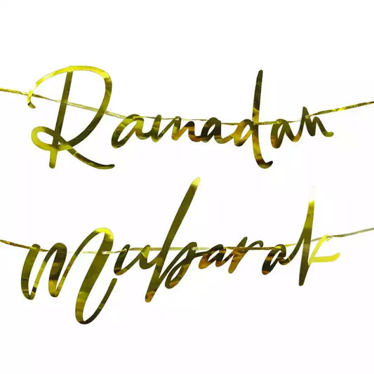 Ramadan Mubarak Banner - Gold