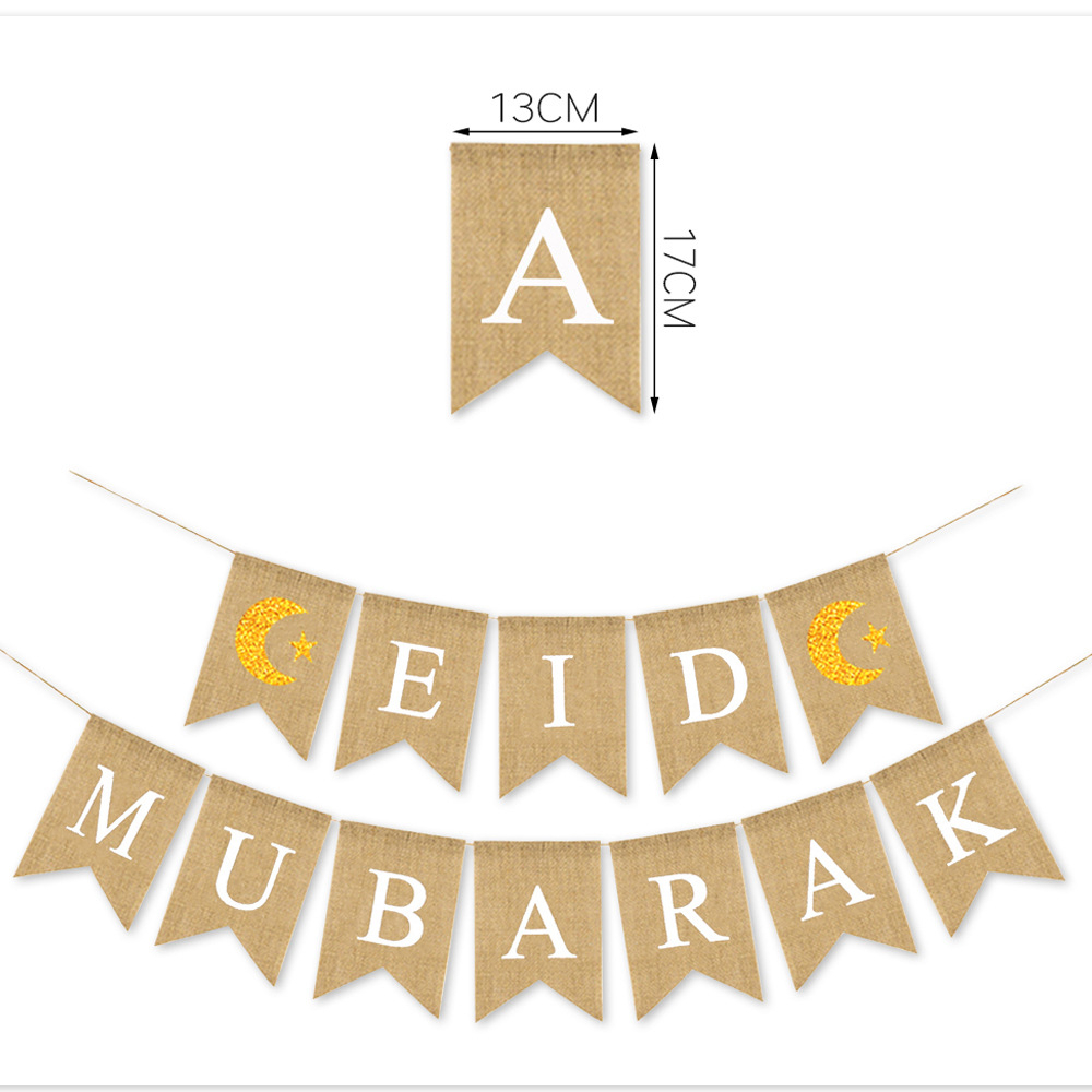 Eid Mubarak Bunting with Moon and Star