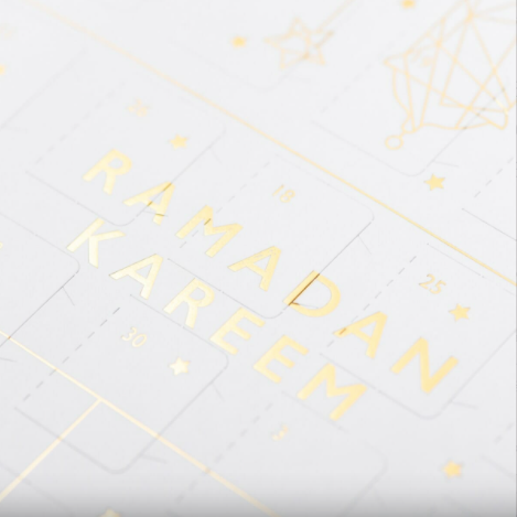 Ramadan Chocolate Countdown Calendar with White Lanterns & Stars