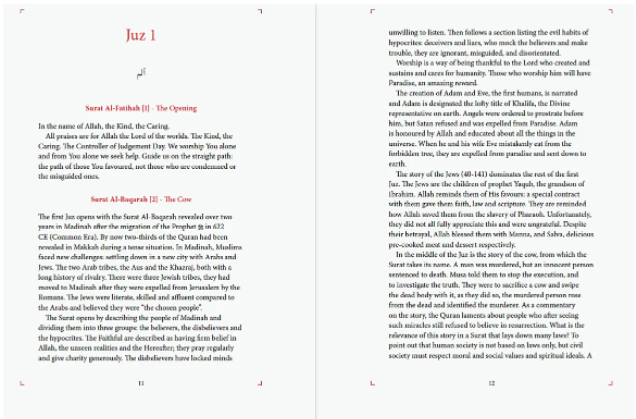 The Majestic Quran – A Summary of the 30 Chapters