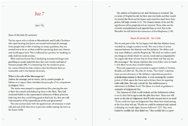 The Majestic Quran – A Summary of the 30 Chapters