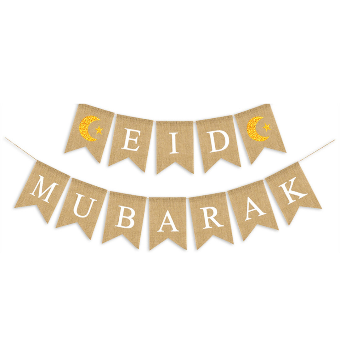 Eid Mubarak Bunting with Moon and Star