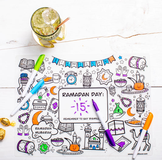 Washable Ramadan Colouring Silicone Placemat