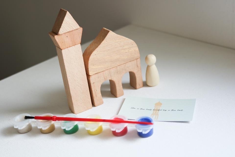 Mini Wooden Masjid Painting Set